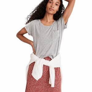 MADEWELL Women’s Gray Short Sleeve Pocket T-Shirt Size Small